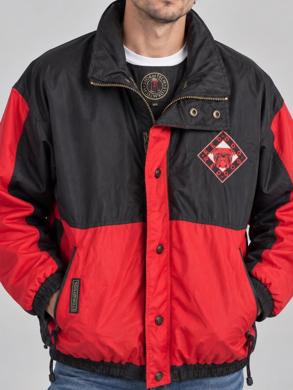 Storm Red and Black Colorblock Windbreaker Jacket